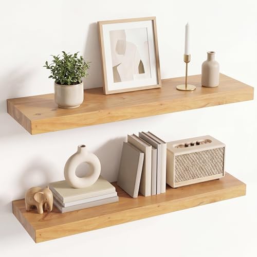 Venusmiles Elm Floating Shelves by Venusmiles