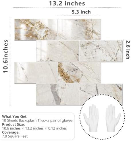 STICKGOO 10-Sheet Backsplash Peel and Stick Subway Tile - Image 4