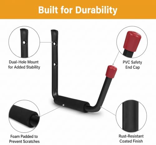 6 Pack Garage Hooks Heavy Duty, Utility Steel Hooks - Image 4