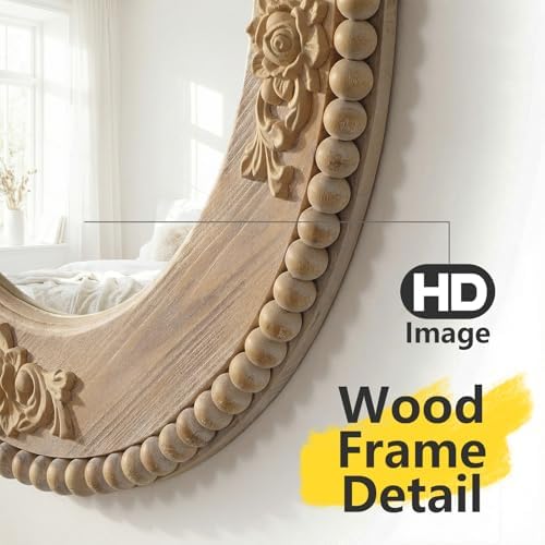 Round Wood Mirror - Image 2