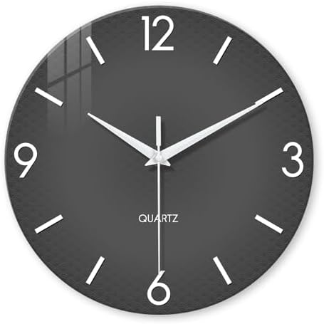 XFM Modern Grey Wall Clock 12 Inch Simple Minimalist by XFMWallClock