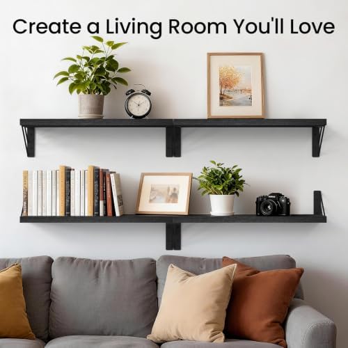 BAYKA Wall Mounted Black Floating Shelves - Image 4