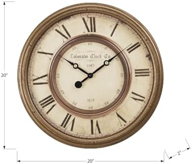 Monarch Specialties I 9047 Clocks, Wall Clock, Antique Brown, Transitional - Image 3
