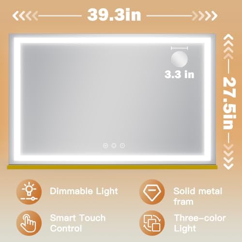 ROLOVE Extra Large Gold Hollywood Vanity Mirror - Image 3