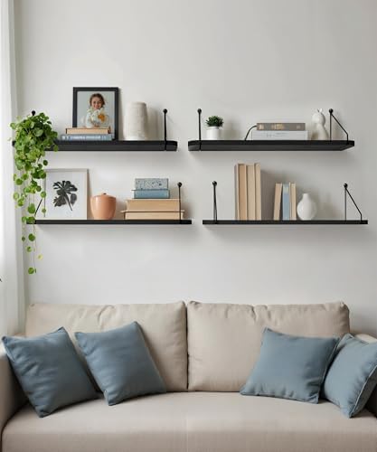 Afuly Black Floating Shelves for Wall, 24in Shelf - Image 6