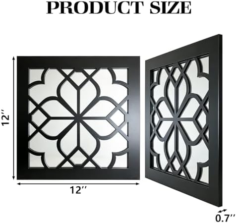 Set of 2 Boho Square Wall Mirrors - Image 2