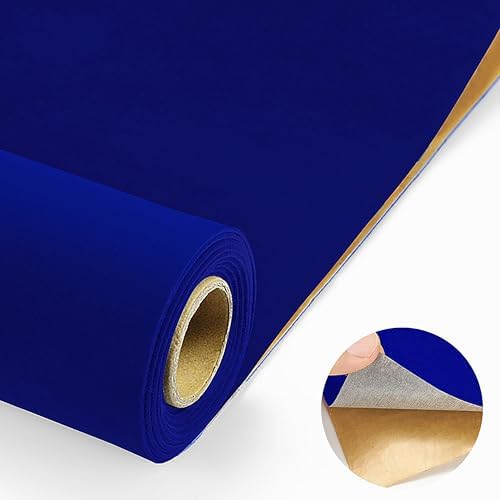 Blue Self Adhesive Soft Velvet Drawer Liner DIY Fabric Felt Liner - Image 4