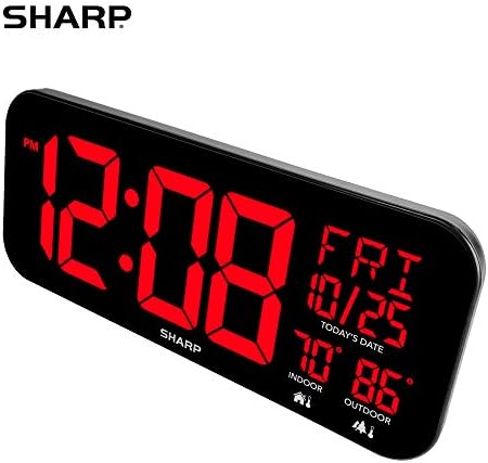 Sharp 14" Jumbo Digital Wall Clock, Indoor/Outdoor Temp - Image 5