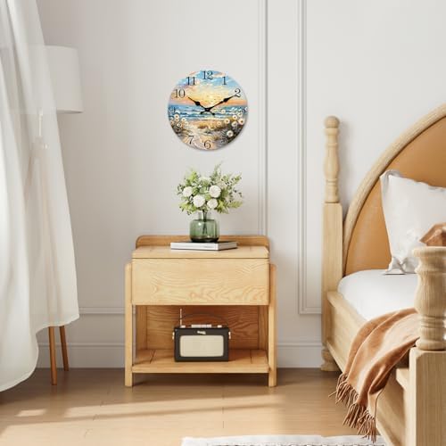 Coastal Daisy Wall Clock 16 Inch Sunset Beach - Image 5