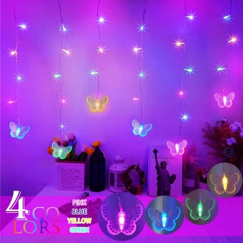 120 LED 20FT Butterfly Curtain Fairy Lights USB Pluged - Image 6