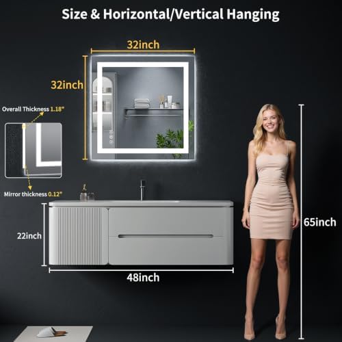 32"x32" LED Bathroom Mirror - Image 7