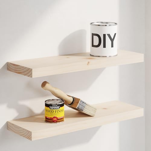 Homeforia 20 Inch DIY Floating Shelves, High-End Solid Pine Wood by Homeforia