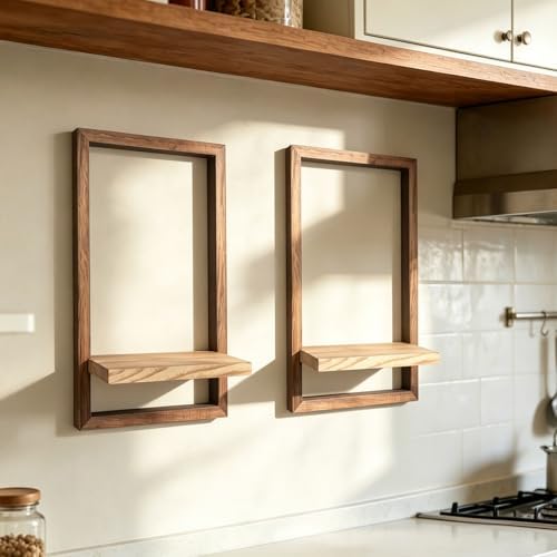 Vineland Rustic Wooden Wall Shelves - Image 5