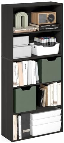 Furinno Jaya Book Shelf, 5-Tier Bookshelf, 52 Inch Tall Standing Bookcase - Image 4