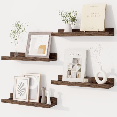 Dreamland Picture Ledge Shelf for Wall, Floating Shelves Set of 4, 16 inch Long by Dreamland
