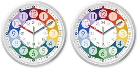 XFM 2 Pieces Colorful Learning Clock by XFMWallClock