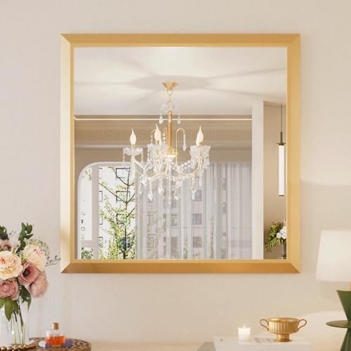 Amorho Bathroom Mirror for Wall, 36 X36 Inch Metal Framed by Amorho