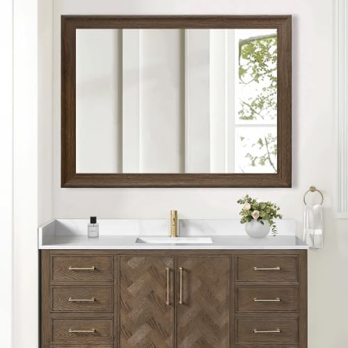 CULER Rustic Wall Mirror for Bathroom, Rectangle 30 x 40 inch Vanity Mirrors - Image 3