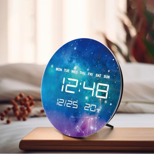 Digital Wall Clock, LED Virgo Design, Temperature Display - Image 7