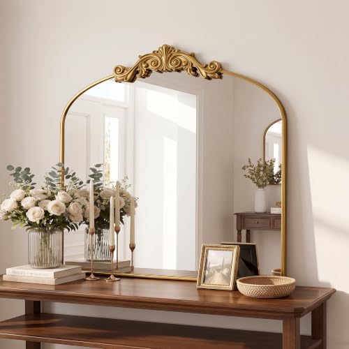 Vintage Bronze Arched Wall Mirror by ladynow