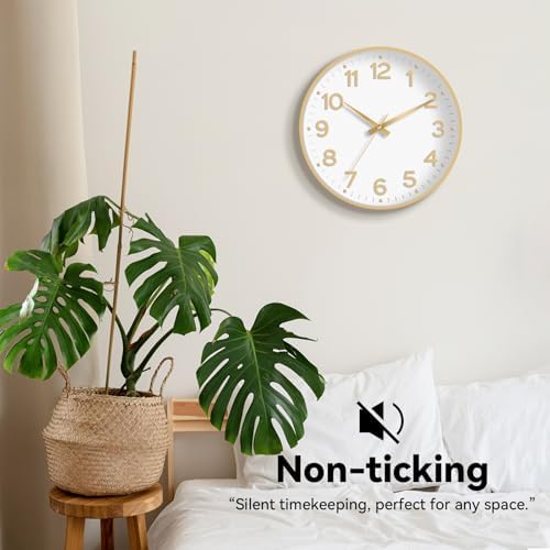 Roymnie 8 Inch Wall Clock, Battery Operated Silent Non Ticking Analog - Image 5