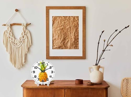 Pineapple Wall Clock Watercolor Ananas Comosus Battery Powered Wall Clock - Image 3