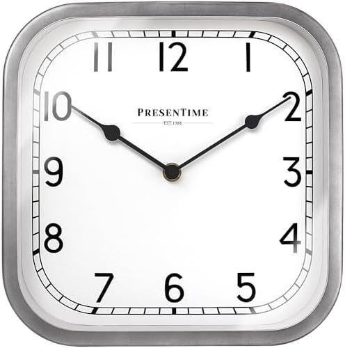 Presentime 10" Anton Vintage Square Clock by Presentime