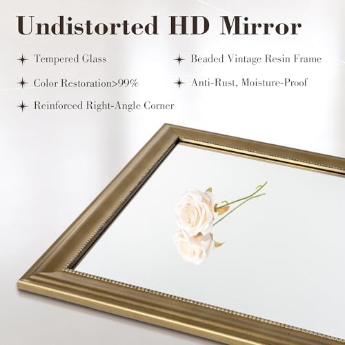 Axeman 22x30 Rectangular Wall Mirror, Decorative Bathroom Mirror, Traditional - Image 3