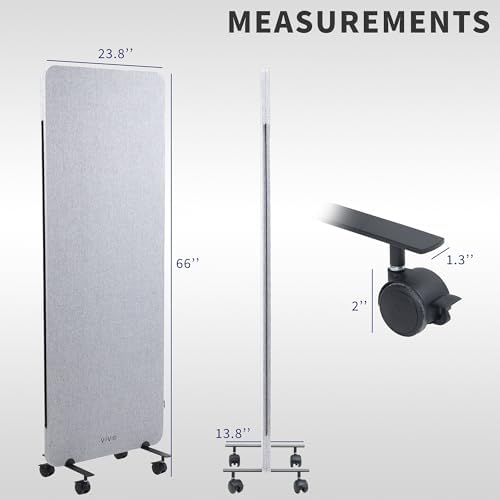 VIVO Gray Mobile 24 x 66 inch Privacy Panel, PP-1-T024G-M - Image 2