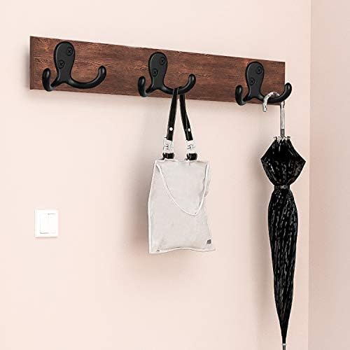 IBosins 20 Pack Black Double Prong Coat Hooks Wall Mounted - Image 4