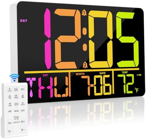 PERSUPER 13" Digital Wall Clock Large Display by PERSUPER
