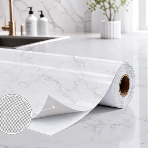 Peel and Stick Wallpaper White Marble Contact Paper by practicalWs