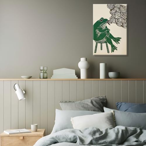 Wframed Smoking Frog Canvas Wall Art 16x20in - Image 3