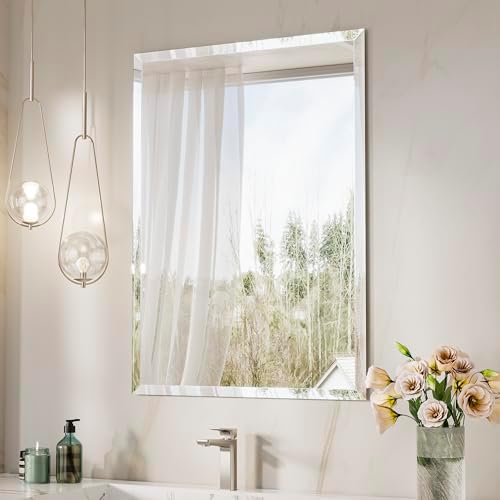 Keonjinn 24 x 36 Inch Frameless Bathroom Mirror by Keonjinn