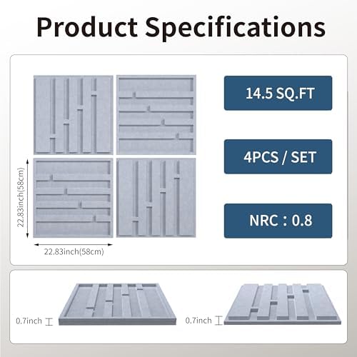 3D Decorative Felt Double-layer Acoustic Panels Linear Pattern - Image 3