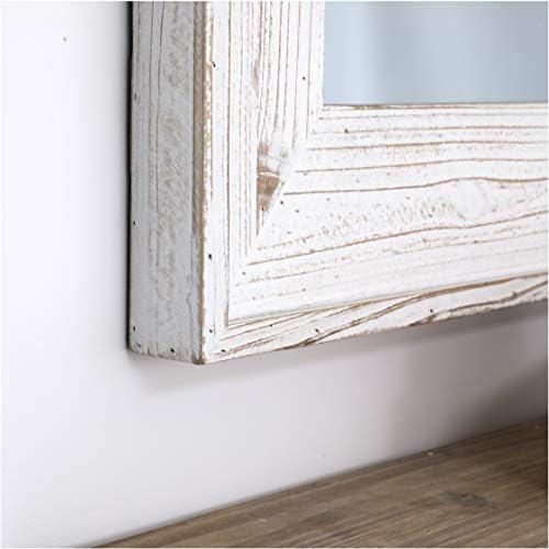 36 x 24 inches Wall Mounted Decorative Mirror, Rustic Wood Framed Rectangular - Image 3