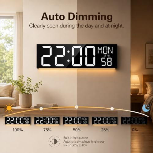 JALL 30" Extra Large Digital Wall Clock, Giant LED Display - Image 3