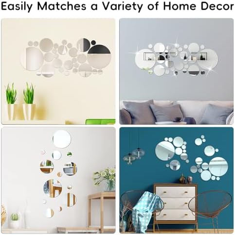 32Pcs Mirror Wall Stickers, Medium Circle Ceiling Mirrors - Image 3