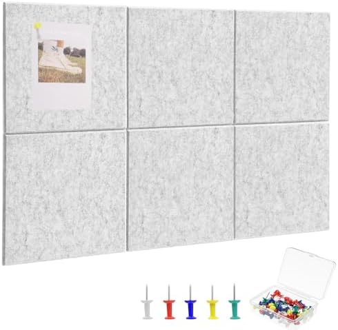 Cork Board Alternative 28" x 19", 6 Pack Felt Bulletin Boards, Pin Board by Thboxes