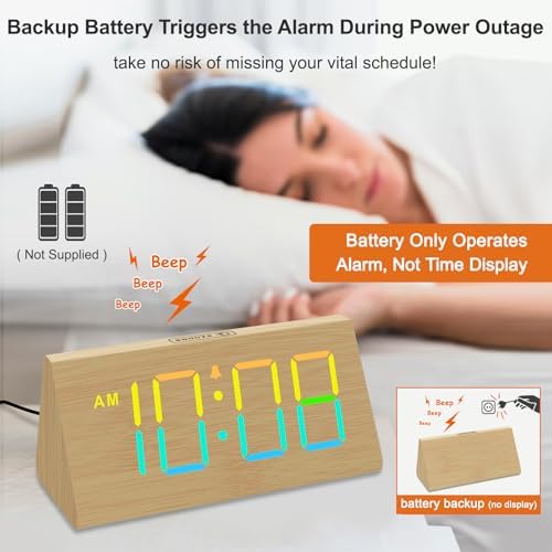 DreamSky Wooden Digital Alarm Clock - Image 3