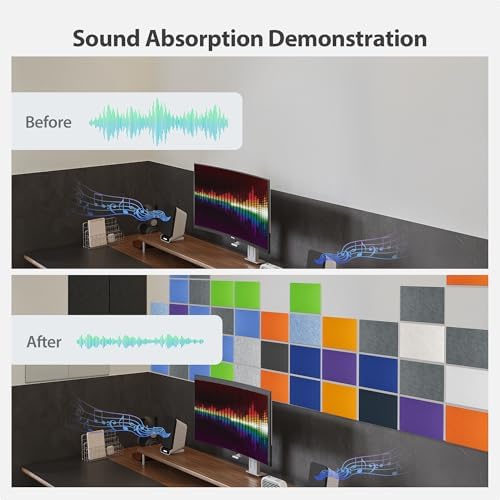 12 Pack Rectangle Acoustic Panels Self Adhesive Sound Proof Foam - Image 3