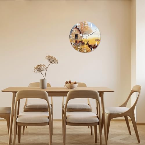 XNM Large Farmhouse Wooden Wall Clocks Battery Operated 20 Inch - Image 6