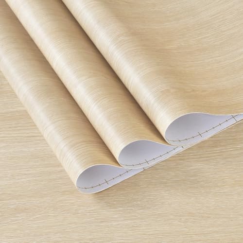 Yellowish Brown Wood Grain Wallpaper Light Oak Contact Paper Peel Stick - Image 2
