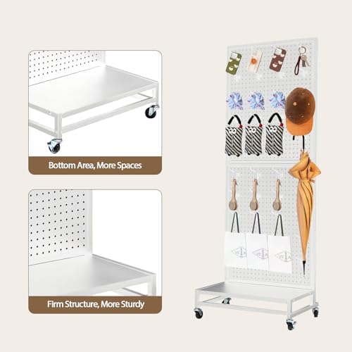 Eastern Tree Metal Pegboard Display Stand 2'x 5'with Base Plate, Pegboard - Image 4