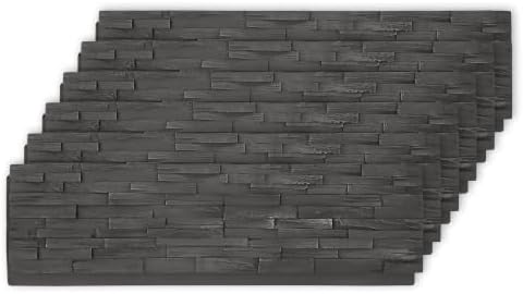 Faux Stone Wall Panels, 6 Pack PU Stone Veneer Panels, 44.9" L x 11.9" H x 1.5" by iPormis