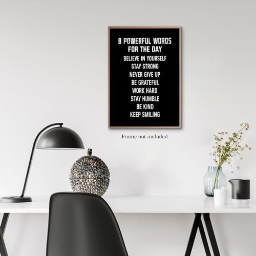 8 Powerful Words For The Day Motivational Canvas Wall Art, Positive Affirmation - Image 5