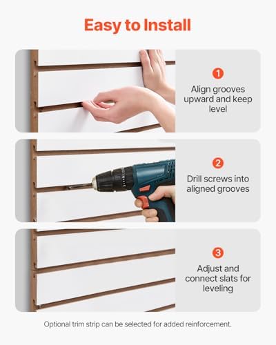 VEVOR Slat Wall Paneling, 4 x 4 ft, MDF Garage Slatwall - Image 6