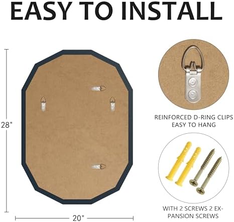 28" x 20" Silver Oval Bathroom Mirror Beveled Edge Frameless Mirrors - Image 4