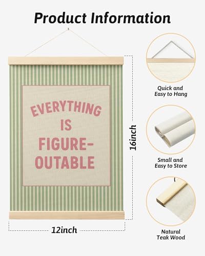 FGFK Everything Is Figureoutable Positive Affirmations Wall Art Poster Hanger - Image 2