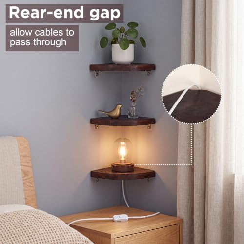 3 Pcs Corner Floating Shelves for Wall Solid Wood 7 Inch - Image 4